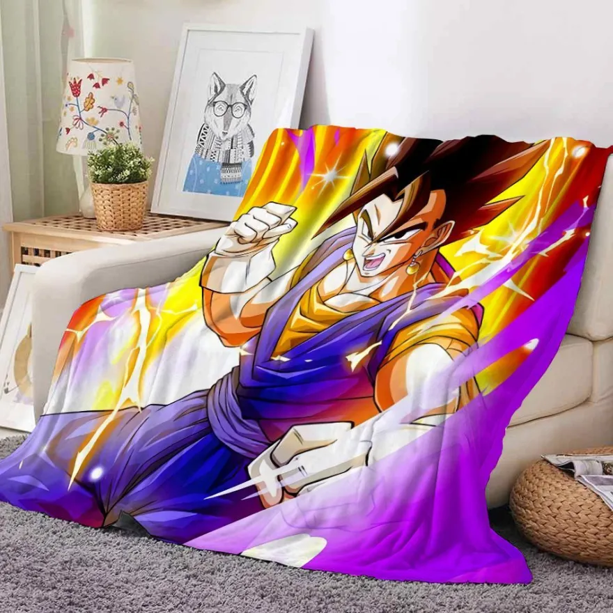 Anime Dragon Ball Flannel Fleece Blanket Son Goku Vegeta Decke Sofa Quilt 130x150cm