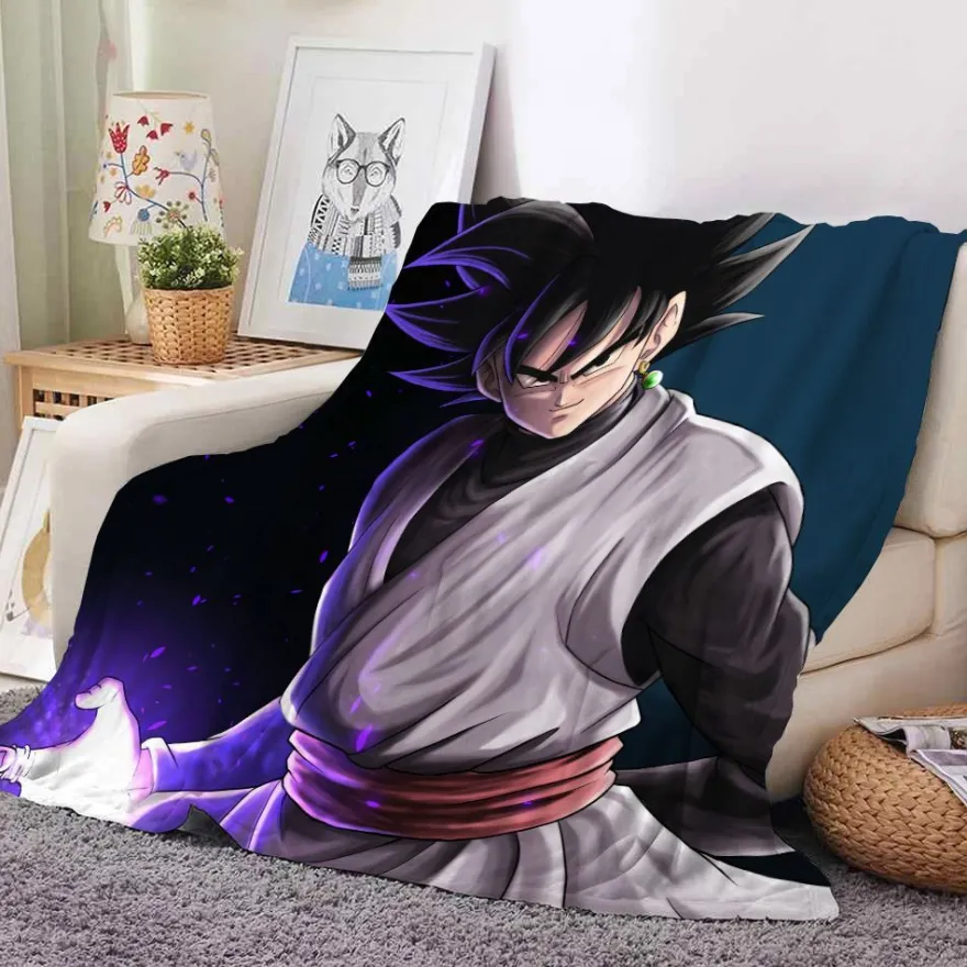 Anime Dragon Ball Flannel Fleece Blanket Son Goku Vegeta Decke Sofa Quilt 130x150cm