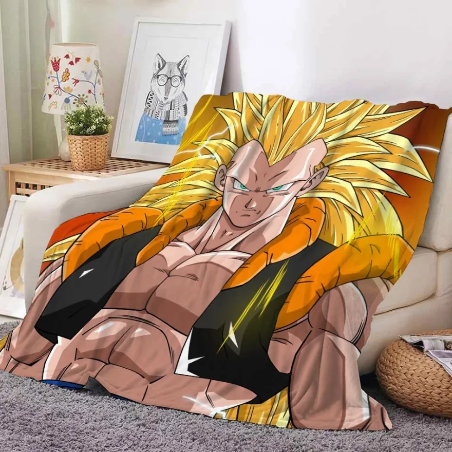 Anime Dragon Ball Flannel Fleece Blanket Son Goku Vegeta Decke Sofa Quilt 130x150cm