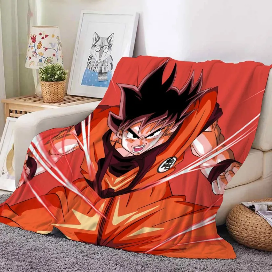 Anime Dragon Ball Flannel Fleece Blanket Son Goku Vegeta Decke Sofa Quilt 130x150cm