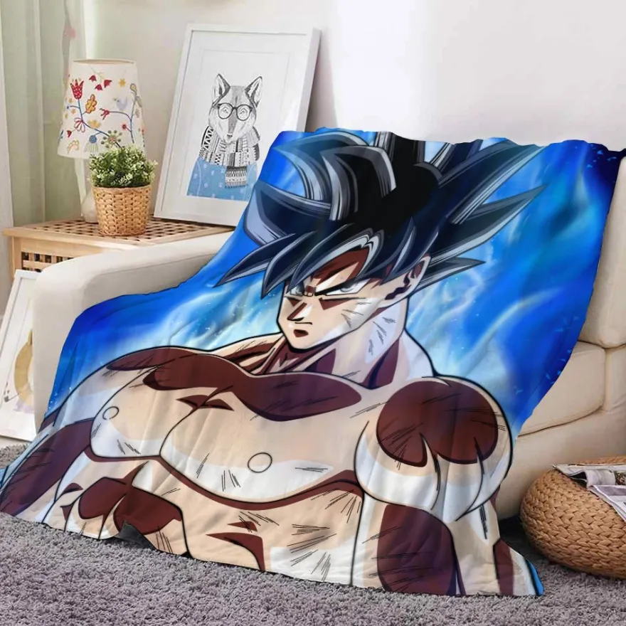 Anime Dragon Ball Flannel Fleece Blanket Son Goku Vegeta Decke Sofa Quilt 130x150cm