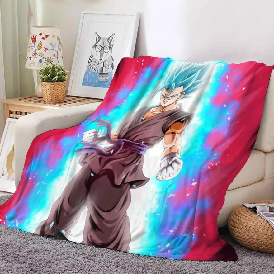Anime Dragon Ball Flannel Fleece Blanket Son Goku Vegeta Decke Sofa Quilt 130x150cm