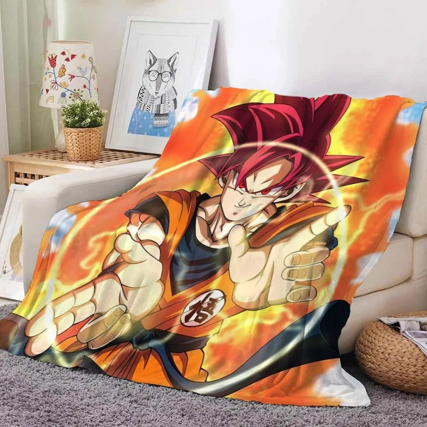Anime Dragon Ball Flannel Fleece Blanket Son Goku Vegeta Decke Sofa Quilt 130x150cm