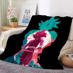 Anime Dragon Ball Flannel Fleece Blanket Son Goku Vegeta Decke Sofa Quilt 130x150cm