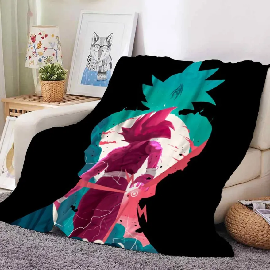 Anime Dragon Ball Flannel Fleece Blanket Son Goku Vegeta Decke Sofa Quilt 130x150cm