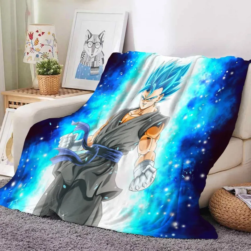 Anime Dragon Ball Flannel Fleece Blanket Son Goku Vegeta Decke Sofa Quilt 130x150cm
