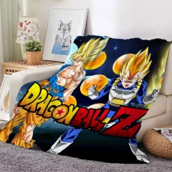 Anime Dragon Ball Flannel Fleece Blanket Son Goku Vegeta Decke Sofa Quilt 130x150cm