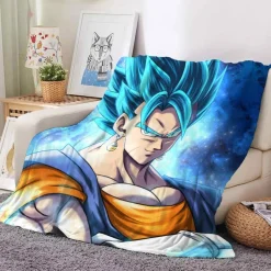 Anime Dragon Ball Flannel Fleece Blanket Son Goku Vegeta Decke Sofa Quilt 130x150cm