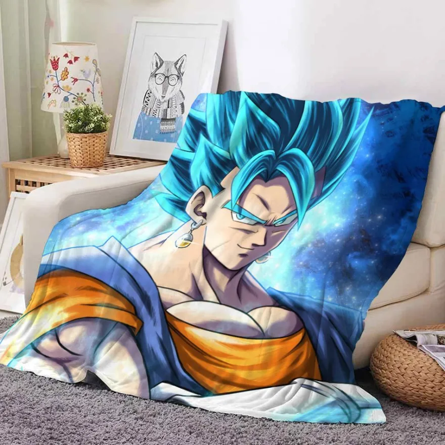 Anime Dragon Ball Flannel Fleece Blanket Son Goku Vegeta Decke Sofa Quilt 130x150cm