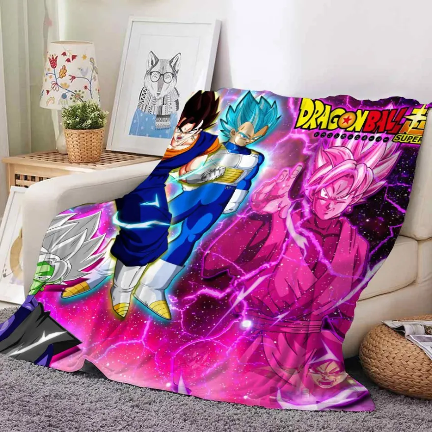 Anime Dragon Ball Flannel Fleece Blanket Son Goku Vegeta Decke Sofa Quilt 130x150cm