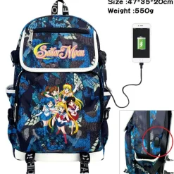 Anime Sailor Moon USB Rucksack Tsukino Damen Reise Backpack Schultaceh 47x35x20
