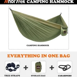AnorTrek Camping Hängematte, superleichte tragbare Fallschirm Hängematte mit