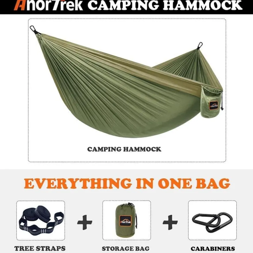 AnorTrek Camping Hängematte, superleichte tragbare Fallschirm Hängematte mit