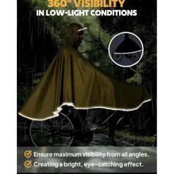 ANYOO Wasserdichter Fahrrad-Regenponcho - Leicht, kompakt und wiederverwendbar