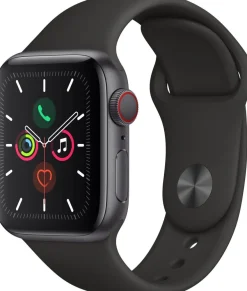 Apple Watch Series 5 Cellular 40mm Aluminium Space Gray Sport Band Black Neu OVP