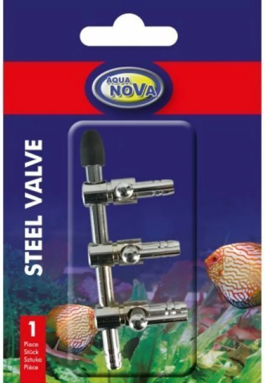 Aqua Nova 3-fach Lufthahn Metall für 4/6er Schläuche Aquarium Zubehör
