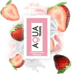 AQUA TRAVEL Strawberry CREAM Flavour Waterbased Lubricant - 6ml