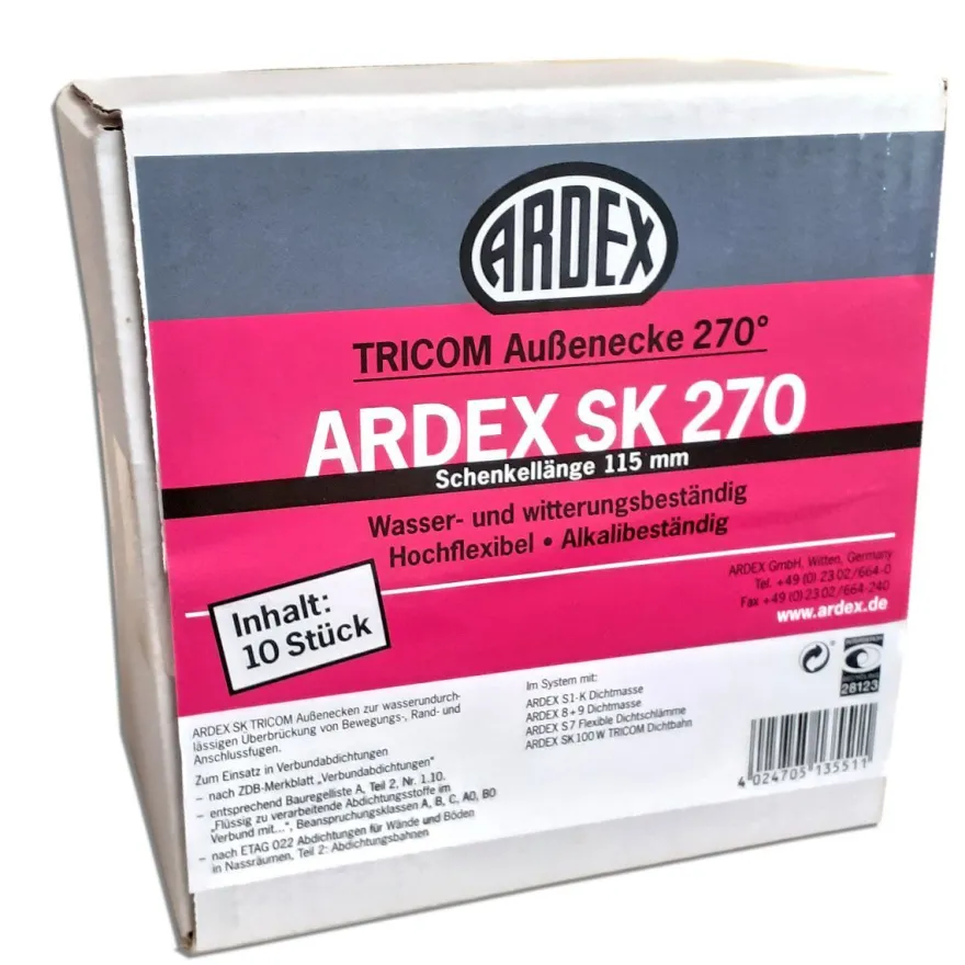ARDEX SK 270 TRICOM Außenecke 270° Abdichtung Dichtecke Dichtbahn Randfuge Bad