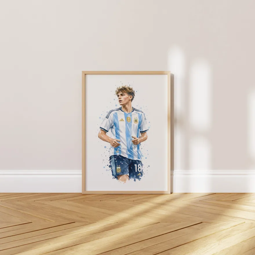 Argentinien Fußball Poster · Geschenkidee · Aquarell Sport Wandbild · Deko Pr