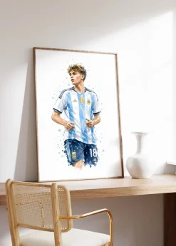Argentinien Fußball Poster · Geschenkidee · Aquarell Sport Wandbild · Deko Pr