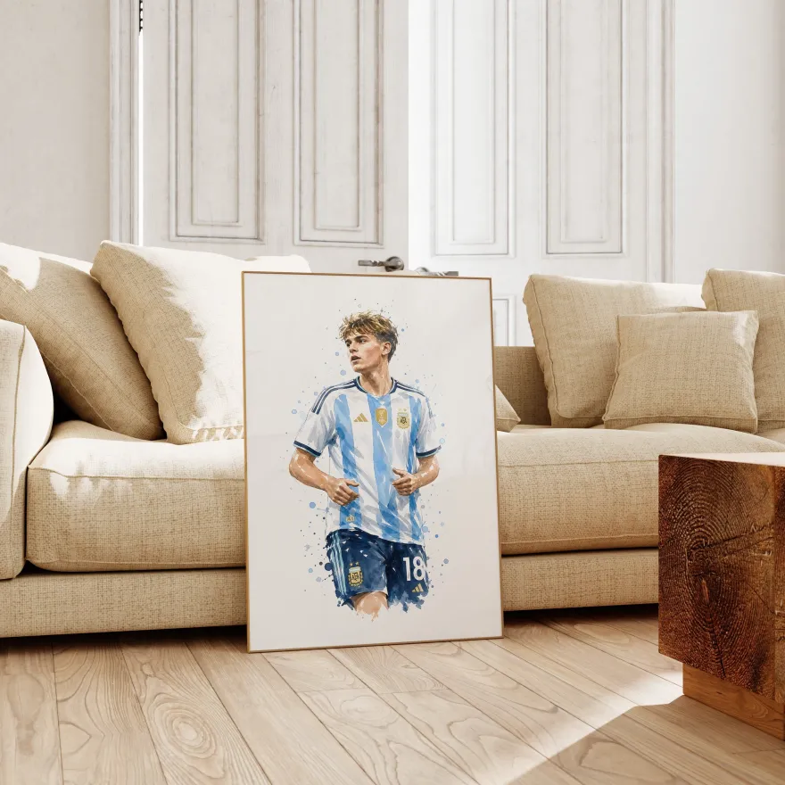 Argentinien Fußball Poster · Geschenkidee · Aquarell Sport Wandbild · Deko Pr