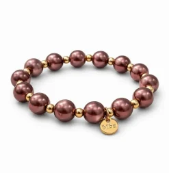 Armband elastisch Braun-Bronze Goldfarben in 3 Größen Trend Sommer Biba