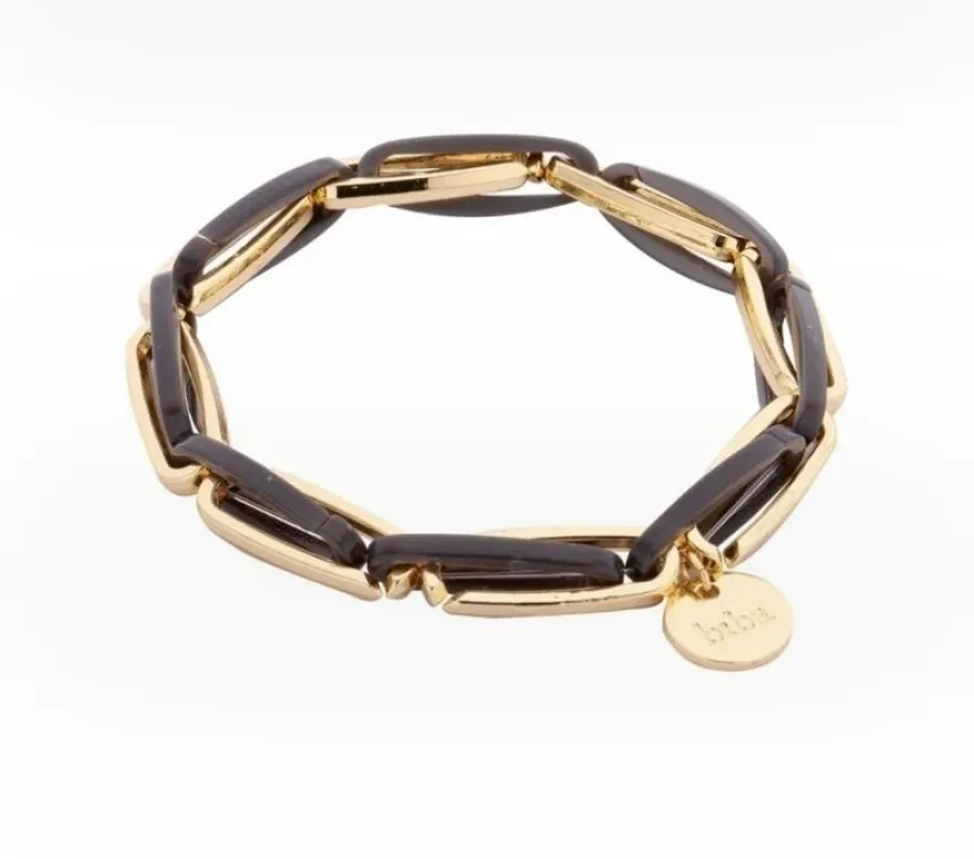 Armband Gliederarmband Schwarz Grau Acryl Nickelfrei Biba