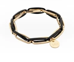 Armband Gliederarmband Schwarz Grau Acryl Nickelfrei Biba