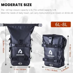 Armourain Motorrad Sturzbügel Seitentasche 6L TPU Wasserdicht mit Schultergurt