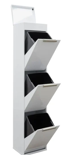 Arregui Ecoclas Plus Mélltrennsystem 3x17 L Stahl 3 Fächer Kéche weiß