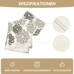 Artoid Mode Grau Dahlien Tischläufer Herbst Küche Dekoration 40x140 cm