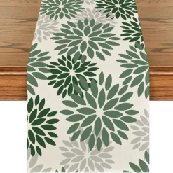 Artoid Mode Tischläufer Blumen Wald Grün Dahlien Sommer 40x140 cm