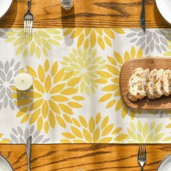 Artoid Mode Tischläufer Blumen Gelb Dahlien Sommer Tischdeko Küche Party Urlaub