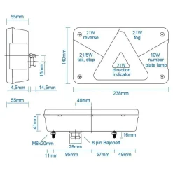 Aspöck Multipoint V Rückleuchte links