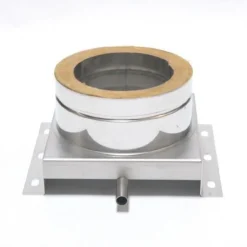 ASTEC Isolierte Verankerungsplatte mit Ablauf 60 mm Doppelwandig Edelstahlschorn