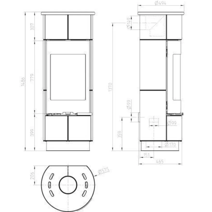 Atika Serpentino Speicher-Kaminofen 7kW
