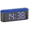 Atlanta Wecker mit LED-Anzeige Anthrazit / Blau 1133/5