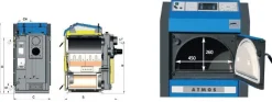 Atmos Holzvergaser Kessel DC 22 25 30 40 50 GSE kW Holzkessel Scheitholz