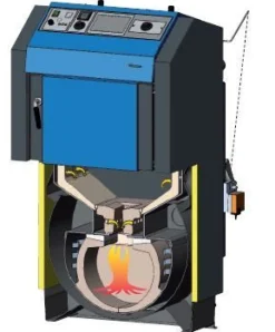 Atmos Holzvergaser Kessel DC 22 25 30 40 50 GSE kW Holzkessel Scheitholz
