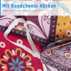 ATsense Renforcé Bettwäsche 200x200 cm, 3-teilig, Baumwolle, Bunt, ÖkoTex