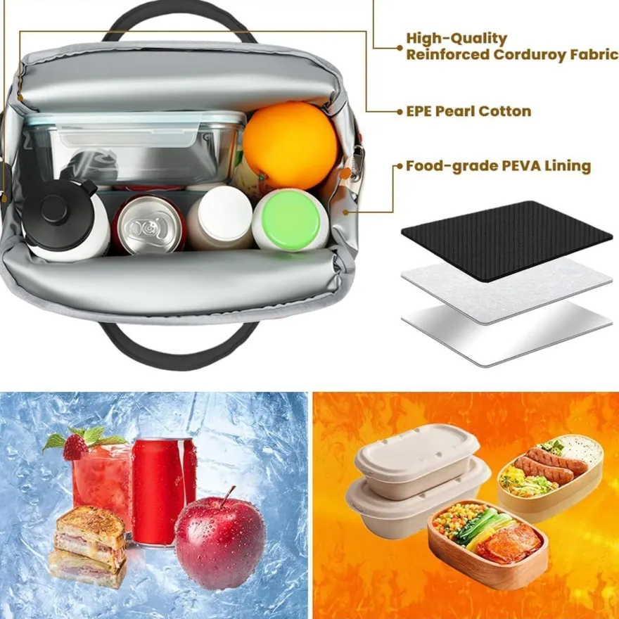 Aucuu Kühltasche 10,7L Lunchtasche Picknicktasche, Isolierte Tragbare Lunchbox