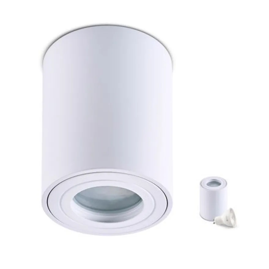 Aufbauspot Aquarius Deckenleuchte RUNDE Form Farbe WEIß Aluminium IP44