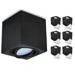 Aufbauspot OH37 Deckenleuchte Rechteck Farbe Schwarz Deckenstrahler Aluminium IP20