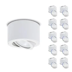 Aufbauspot OH36 Deckenleuchte RUND Farbe WEIß Deckenstrahler Aluminium IP20 LED
