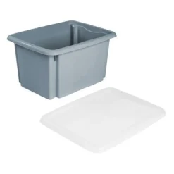 Aufbewahrungsbox Deckel Blau Kunststoffbox keeeper Stapelbar 30L Organizer Box
