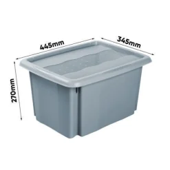 Aufbewahrungsbox Deckel Blau Kunststoffbox keeeper Stapelbar 30L Organizer Box