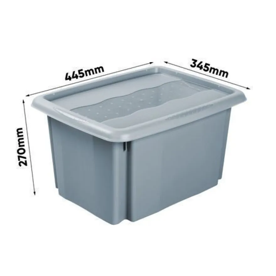 Aufbewahrungsbox Deckel Blau Kunststoffbox keeeper Stapelbar 30L Organizer Box