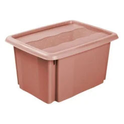 Aufbewahrungsbox Deckel Kunststoffbox Stapelbar keeeper 45L Organizer Box Rot