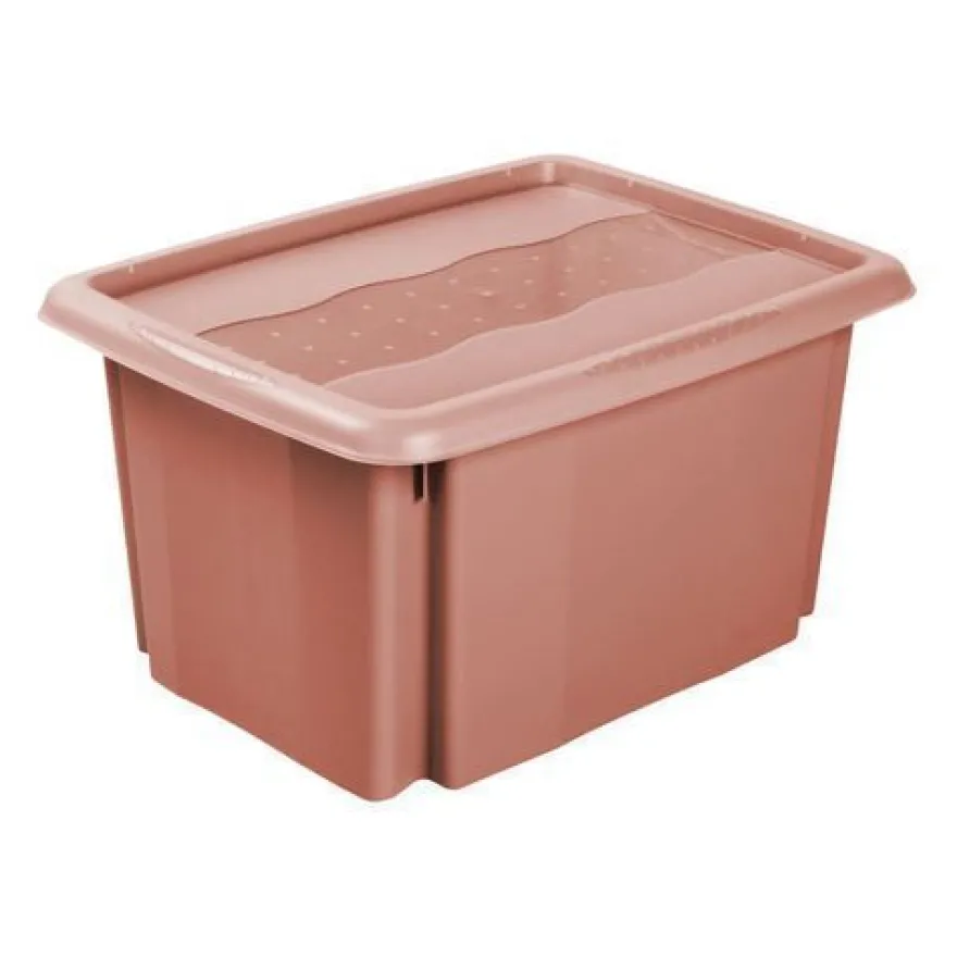 Aufbewahrungsbox Deckel Kunststoffbox Stapelbar keeeper 45L Organizer Box Rot