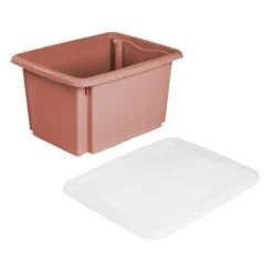 Aufbewahrungsbox Deckel Kunststoffbox Stapelbar keeeper 45L Organizer Box Rot